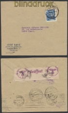 Spanien Auslands-Zensur-Brief Valencia 1944 Doppel-Zensur (44997)