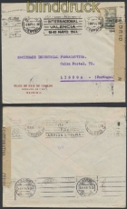 Spanien Auslands-Zensur-Brief Madrid 1944 spanische Zensur nach Lissabon (44999)