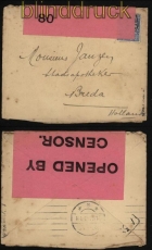 Grobritannien Auslands-Zensurbrief 1914 nach Holland (29434)