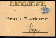 dt. Reich Mi # 87 I b EF Fernbrief Karlsruhe-En (9127)