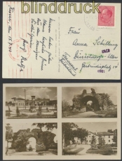 Bulgarien Auslands-Zensur-Karte Hissar 15.7.1943 nach Dsseldorf (44870)