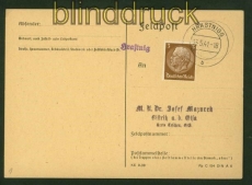 dt. Reich HRASTNIG Not-Stempel auf Blanko-Postkarte 1941 (42315)