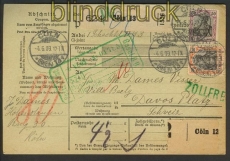 Dt. Reich Auslands-Paketkarte Kln 4.6.1909 (22174)