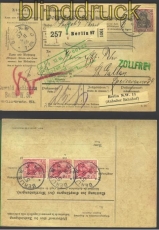dt. Reich Paketkarte Mi # 71 (3)+76 Berlin 1905 (11489)