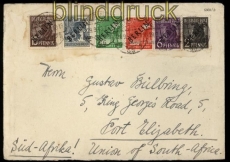 Berlin Mi # 1/6 auf Auslandsbrief 29.9.1948 nach Sdafrika mit Mi # 3 I (31835)