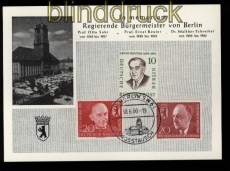 Berlin Erinnerungskarte Regierende Brgermeister von Berlin 1960 (32288)