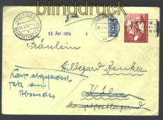 Bund Mi # 154 EF auf Fernbrief L�beck 29.3.1954 (17325)