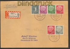 Bund Zusammendrucke Mi # W 18 Y II + W 23 Y II Orts-R-Brief gepr.