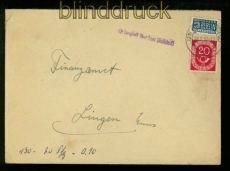 Bund Mi # 130 Fernbrief Landpoststempel Langholt �ber Leer 1952 (41106)