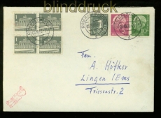 Bund Zusammendruck W 18 X mit 4 x Mi # 140 auf Fernbrief (41122)
