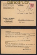 SBZ MI # 192 EF auf Auslands-Postkarte CRIMMITSCHAU 1949 (42736)