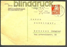 SBZ Mi # 222 EF Auslands-PK Berlin 5.6.1951 (17510)