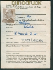 DDR Mi # 1088 EF auf Ausweis Bezug Postwertzeichen (25504)