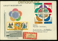 DDR Mi # 901/04 4er-Block mit 905/06 auf E-Brief(3249)