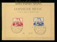 DDR Mi #  282/83 Leipziger Frhjahrsmesse 1951 Sonderkarte Ersttag (41165)