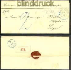 Badbergen Paketbegleitbrief blauer HV-Stempel (17492)