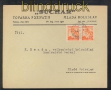 Bhmen und Mhren Mi # 38 MeF auf Ortsbrief Mlada Boleslav 1941 (43204)