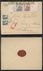 B�hmen und M�hren Mi # 140 LW + 141 LW und 2 x # 89 R-Brief 1944 (43247)