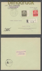 Luxemburg Mi #  7 + 11 MiF R-Brief 19.8.1941 nach Konz (43012)