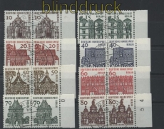 Berlin Mi # 242/49 Kleine Bauwerke waagerechte Paare gestempelt (30537)