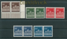 Berlin Mi # 286/90 Brandenburger Tor waagerechte Paare postfrisch (25213)