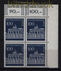 Berlin Mi # 290 Brandenburger Tor 4er-Block Eckrand oben rechts postfrisch (28092)