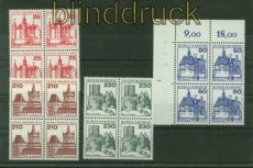 Berlin Mi # 587/90 Burgen & Schlsser postfrische 4er-Blcke  (41365)