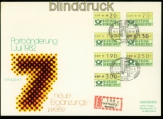 Bund ATM 1981 Versandstellensatz 2 auf FDC Einschreiben (40821)