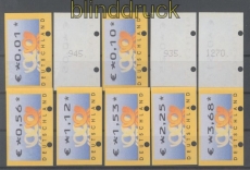 Bund ATM 2002 Mi # 4.1 Versandstellensatz 1 kplt. mit geschlossenen Transportlcher ** (45224)