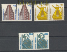 Bund Mi # 1379/81 postfrisch Sehenswrdigkeiten waagerechte Paare (17667)