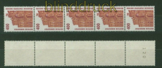 Bund Mi # 1562 R postfrisch Sehensrdikeiten 5er-Streifen (34154)