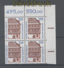 Bund Mi # 1746 postfrisch Sehenswrdigkeiten 4er-Block Eckrand oben rechts (42832)