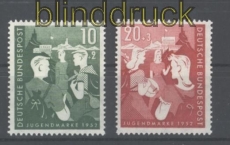 Bund Mi #  153/54 postfrisch Bundesjugendplan (30425)