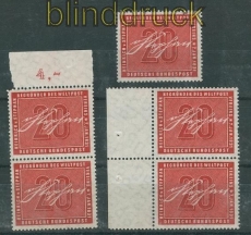 Bund Mi #  227 5 x postfrisch Heinrich von Stephan 5 Marken (25848)