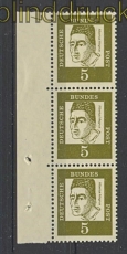 Bund Mi #  347 y postfrisch senkrechter 3er-Streifen mit Druckerzeichen 7 (24396)