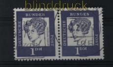 Bund Mi #  361 y gestempelt waagerechtes Paar 1 Mark Bedeutende Deutsche (28155)