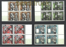 Bund Mi #  270/73 postfrisch Wohlfahrt 1957 4er-Blcke (16851)