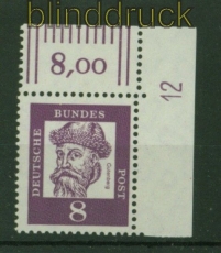 Bund Mi #  349 x postfrisch Feld 10 mit Druckerzeichen 12 (40112)