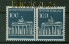 Bund Mi #  510 postfrisch 100 Pfg. Brandenburger Tor waagerechtes Paar (41554)