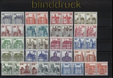 Bund Mi #  913/1143 postfrisch Burgen & Schlsser komplett waagerechte Paare (33484)