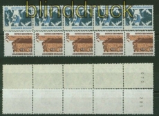 Bund Mi # 1347/48 R I postfrisch Sehensw�rdigkeiten 5er-Streifen (34148)