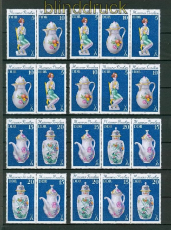 DDR Zusammendrucke Mi # 2464/71 postfrisch WZd 423 - SZd 198 Meissener Porzellan (26447)