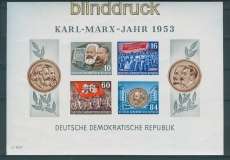 DDR Mi # Block   9 B postfrisch Marxblock geschnitten (25795)