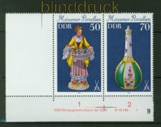 DDR Mi # 2464/71 postfrisch Meissener Porzellan WZd 435 mit Druckvermerk 1 (34698)