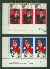 DDR Mi # 2876/77 DV postfrisch Theaterpuppen mit Druckvermerk (34664)