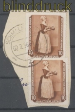 DDR Mi #  505 I gestempelt auf Briefstck 10 Pfennig Dresdner Gemldegalerie Plattenfehler (43442)