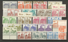 Bund Mi #  913/1143 postfrisch Burgen & Schl�sser komplett waagerechte Paare (24067)