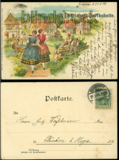 Thringen farb-Litho-AK Thringer Dorfkokette 1908 (d5891)