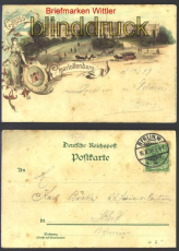 Charlottenburg farb-Litho Gruss aus 1899 (d1598)