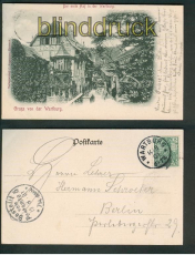 Gruss von der Wartburg sw-AK der erste Hof 1901 (d4826)